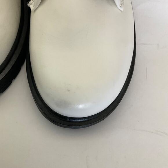 New White black Steve Madden combat boots platform chunky Y2K zip lug sole sz 5 - Picture 15 of 16